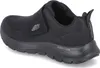 A black Skechers shoe is shown from the side and back on a white background. Produktbild-Vorschau