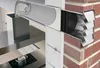 Cutaway view of a kitchen ventilation system integrated into a brick wall. Podgląd zdjęcia produktu