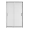 A white sliding door wardrobe against a white background. Voir les images du produit