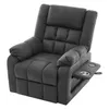 A dark gray recliner chair with a built-in tray for drinks and a USB port. Náhľad obrázku produktu