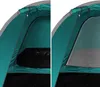 A split image showing the interior and exterior of a camping tent. Náhled obrázku produktu
