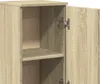Close-up of an open cabinet with a wooden finish and a single shelf. Anteprima dell’immagine prodotto