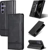 Collage of product images showing a black leather phone case from different angles and in different configurations. Produktbild-Vorschau