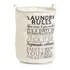 Zeller Collecteur de linge Laundry Rules, toile, tissu, Voir les images du produit 1