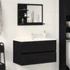 vidaXL Badspiegel Schwarz Eichen-Optik 60x10,5x45 cm Produktbild-Vorschau 2