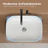 HOROW 46x33 cm Oval Aufsatzwaschbecken Keramik Waschale Produktbild-Vorschau 2