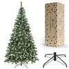 A Christmas tree, its packaging box, and a tree stand are displayed against a white background. Produktbild-Vorschau