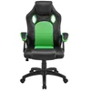 A black and green gaming chair shown from the front. Podgląd zdjęcia produktu