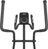 Close-up view of the console and handlebars of a black exercise bike. Podgląd zdjęcia produktu