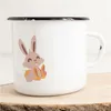 Huuraa Emaille Tasse Häschen Geschenk Kaffeebecher Vintage Produktbild-Vorschau 1