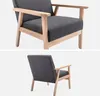 Poltrona scandinava in legno e tessuto, Grigio scuro Anteprima dell’immagine prodotto 3