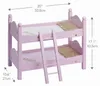 Růžová patrová postel pro panenky 18" Dřevěný nábytek do Náhled obrázku produktu 4