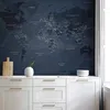 Vlies Fototapete - World map in blue - continents with Produktbild-Vorschau 1