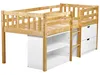 BELIANI Dětská postel bílá světle hnědé dřevo 90 x 200 cm Náhled obrázku produktu 1