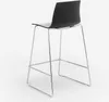 A black bar stool with a silver metal frame is shown from a rear-diagonal angle against a white background. Voir les images du produit