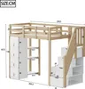 Sweiko Lit surélevé 90 x 200 cm avec tiroirs de rangement, Voir les images du produit 10