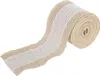 Juteband mit weißer Spitze Deko Hochzeit Geburtstag 5 m x 8 cm Bastel-Zubehör Weihnachten Vintage-Look Produktbild-Vorschau