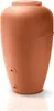 A terracotta rain barrel with a lid and two spouts at the bottom. Produktbild-Vorschau
