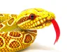 A close-up of a stuffed toy snake's head. Produktbild-Vorschau