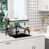 HOMCOM Abtropfgestell Geschirr 2-stufiges Abtropfgitter Produktbild-Vorschau 2