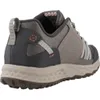 A rear view of a grey Skechers sneaker. Produktbild-Vorschau