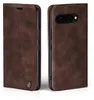 A brown flip-style phone case for a Google Pixel phone is shown from two angles. Produktbild-Vorschau