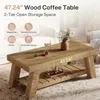A coffee table in a living room setting, with decorative items and text overlays highlighting features. Anteprima dell’immagine prodotto