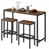 A bar table and two stools set on a white background. Podgląd zdjęcia produktu