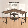 COSTWAY Schreibtisch L-Form, Eckschreibtisch mit Produktbild-Vorschau 7