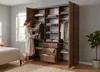 AX LIVING Armoire Omodeo, largeur 200 cm – Finition noyer Voir les images du produit 9