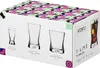 A product box for KROSNO glasses, showing illustrations of different glass types and a picture of a filled glass. Podgląd zdjęcia produktu