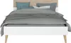 Lit adulte - AALBORG - 140 x 190 cm - Blanc / Chêne - Voir les images du produit 11