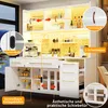 Buffetschrank Weiß mit LED-Beleuchtung & Pegboard, Produktbild-Vorschau 9
