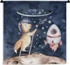 MuchoWow® Wandteppich Wandbehang Rakete - Weltraum - Fuchs Produktbild-Vorschau 1