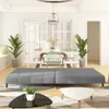 The Living Store Schlafsofa 2-Sitzer Hellgrau Samt Produktbild-Vorschau 2
