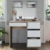 A vanity table with a mirror, drawers, and decorative items. Náhled obrázku produktu