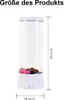 A product shot of a decorative LED lamp with small fish figures inside, with size dimensions indicated. Produktbild-Vorschau