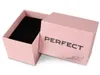 A pink gift box with the word "PERFECT" printed on it and a floral design. Podgląd zdjęcia produktu