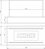 Technical drawing with dimensions of a freestanding bio-fireplace. Produktbild-Vorschau