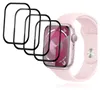 A pink Apple Watch with screen protectors in the foreground. Produktbild-Vorschau