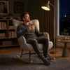 Schaukelstuhl, Stillsessel Schaukelsessel, Teddystoff Produktbild-Vorschau 4