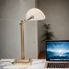 Bankerlampe Weiß Bronze E27 40 cm Glas Echt-Messing Produktbild-Vorschau 5