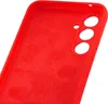 The inside of a red phone case is shown against a white background. Voir les images du produit