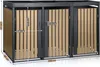 A three-bin storage unit with wooden-look doors and a flat top. Produktbild-Vorschau
