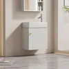 A modern bathroom vanity with a sink and cabinet, mounted on a light-colored wall. Anteprima dell’immagine prodotto