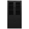Büroschrank Schwarz 90x40x180 cm Stahl Produktbild-Vorschau 2