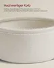 Close-up of the top edge of a beige fabric basket with white stitching details. Produktbild-Vorschau