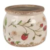 A ceramic pot with a strawberry design. Podgląd zdjęcia produktu
