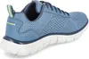 A side view of a blue Skechers sneaker. Voir les images du produit