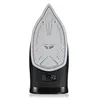 The bottom view of a black and gray steam iron with a ceramic soleplate. Produktbild-Vorschau